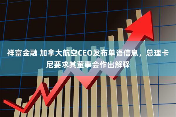 祥富金融 加拿大航空CEO发布单语信息,总理卡尼要求其董事会作出解释