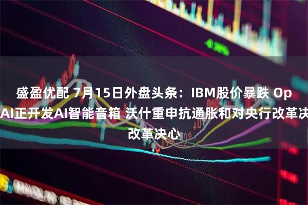 盛盈优配 7月15日外盘头条：IBM股价暴跌 OpenAI正开发AI智能音箱 沃什重申抗通胀和对央行改革决心